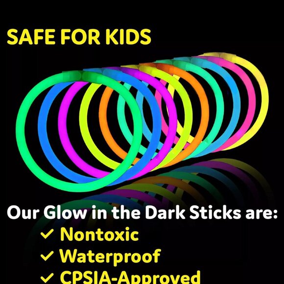 Glow Sticks Bulk Party Favors 100pk - 8" Glow in the Dark Party Supplies Ligh - Picture 6 of 6